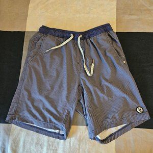 Vuori Kore Shorts Navy Charcoal Stripe Mens Medium Lined 8”